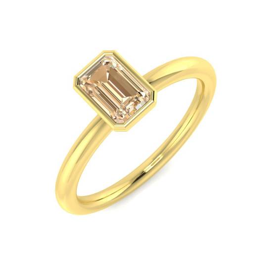Morganite Gemstone Bezel Set Ring