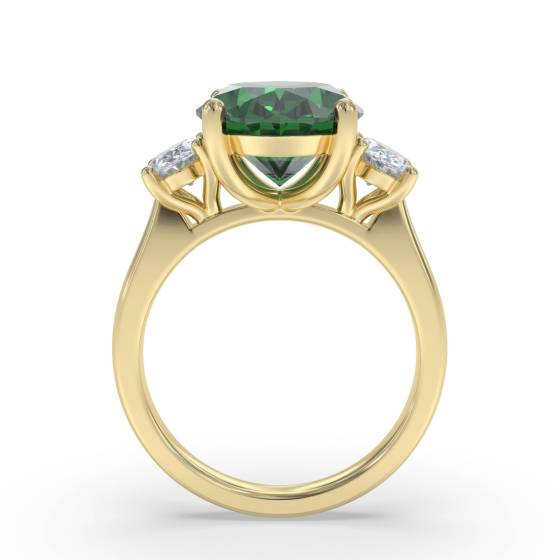 6.70ct VS/E-F Trilogy Emerald and Diamond Gemstone Ring