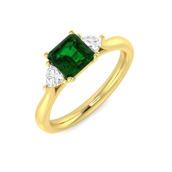 1.25ct VS/E-F Trilogy Emerald and Diamond Gemstone Ring