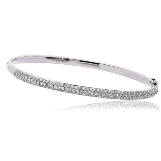 Elegant Encrusted Round Diamond Set Bangle