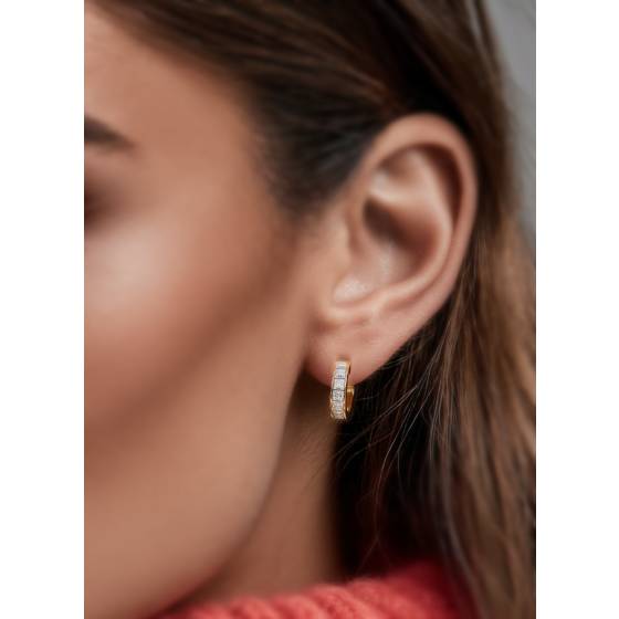 1.00ct Princess Cut Diamond Hoop Earrings