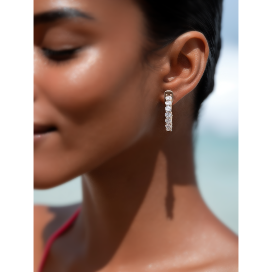 3.00ct Modern Round Diamond Hoop Earrings