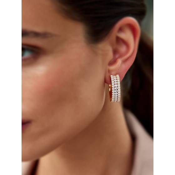 Elegant Round Diamond Hoop Earrings