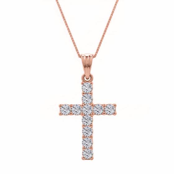 1.50ct Classic Round Diamond Cross Pendant