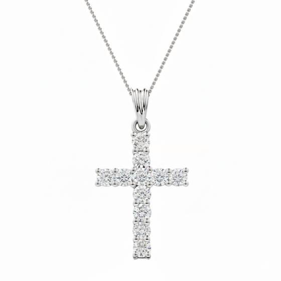 2.00ct Classic Round Diamond Cross Pendant