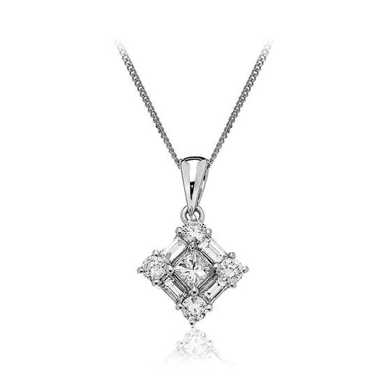 0.30ct VS/E-F Round Natural Diamond Cluster Pendant
