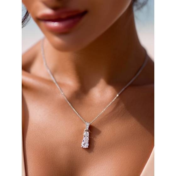 Elegant Round Diamond Trilogy Pendant