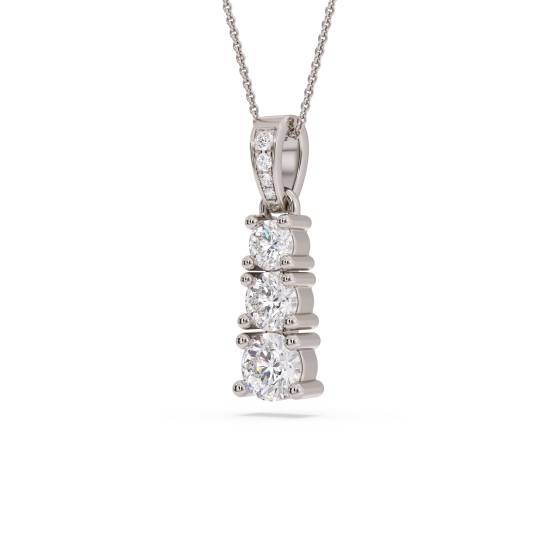 Elegant Round Diamond Trilogy Pendant