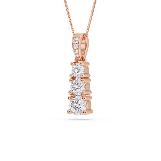 Elegant Round Diamond Trilogy Pendant