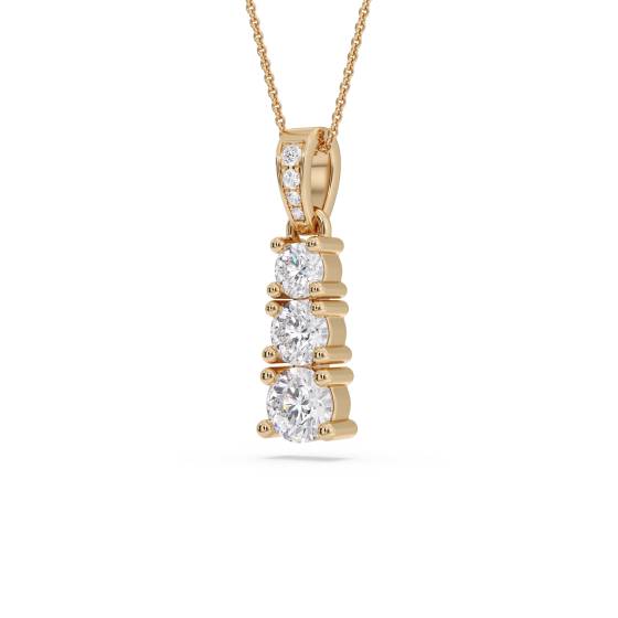Elegant Round Diamond Trilogy Pendant