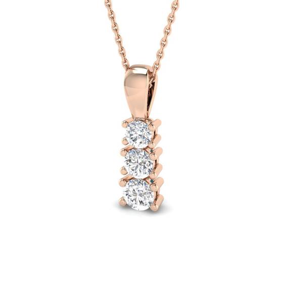 Elegant Round Diamond Trilogy Pendant