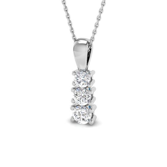 Elegant Round Diamond Trilogy Pendant