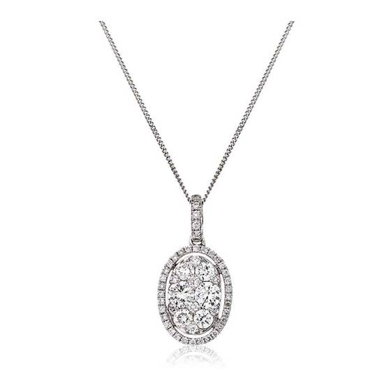 0.70ct VS/E-F Cluster Round Natural Diamond Designer Pendant
