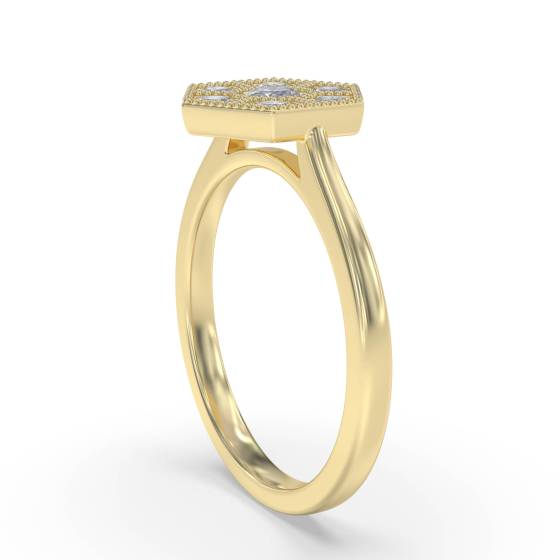 0.40ct Hexagon Round Diamond Cluster Ring
