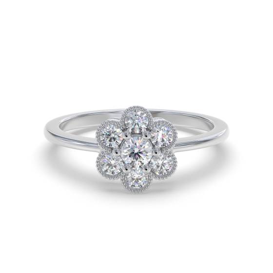 0.30ct Elegant Round Diamond Cluster Ring