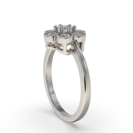 0.50ct Modern Flower Round Diamond Cluster Ring