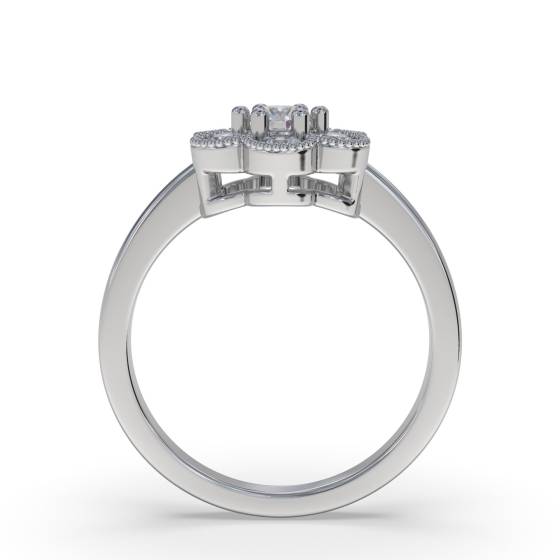 0.50ct Modern Flower Round Diamond Cluster Ring