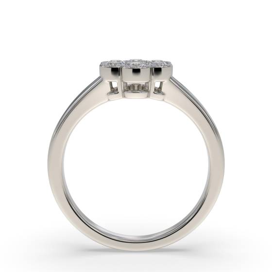 0.50ct Modern Split Round Diamond Cluster Ring