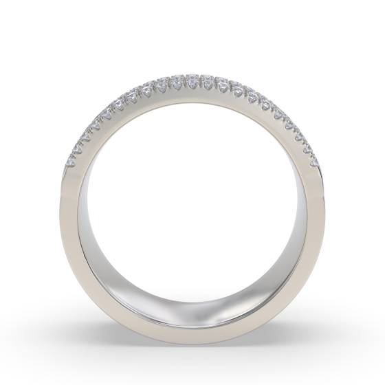 1.10ct Round and Baguette Diamond Multi Row Dress Ring