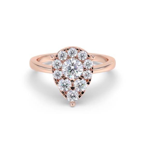 0.30ct Pear Shaped Round Diamond Cluster Ring