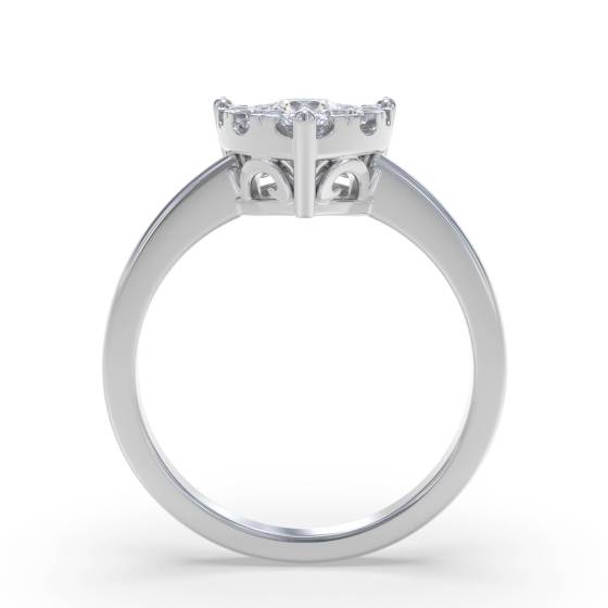 0.30ct Pear Shaped Round Diamond Cluster Ring