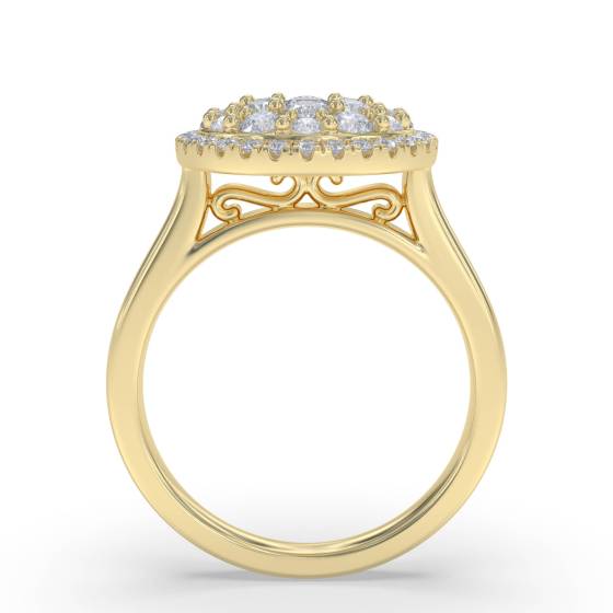 0.90ct Elegant Round Diamond Cluster Ring