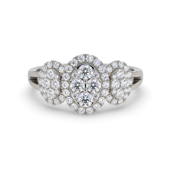 0.80ct Modern Cluster Round Diamond Dress Ring