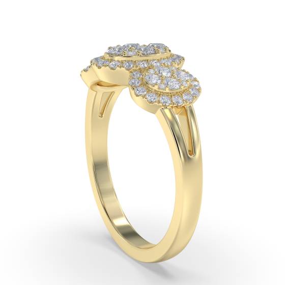 0.80ct Modern Cluster Round Diamond Dress Ring