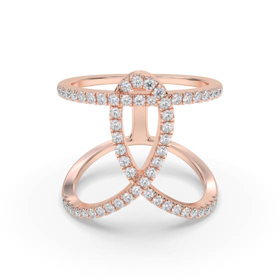 0.55ct Classic Spiral Round Diamond Designer Ring