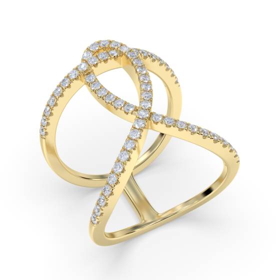 0.55ct Classic Spiral Round Diamond Designer Ring