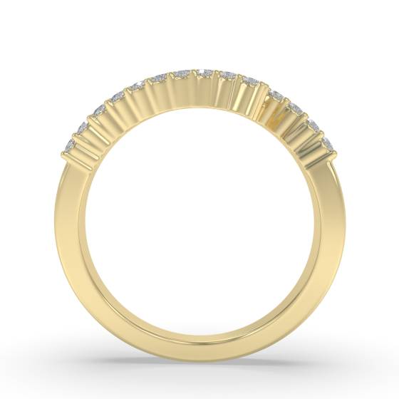 1.40ct Elegant Round and Baguette Diamond Multi Row Dress Ring