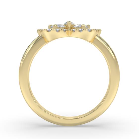 0.80ct Elegant Butterfly Round Diamond Dress Ring