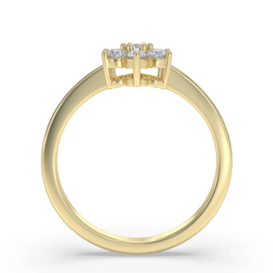 0.25ct Modern Flower Round Diamond Cluster Ring