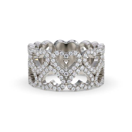 0.60ct Elegant Round Diamond Heart Dress Ring