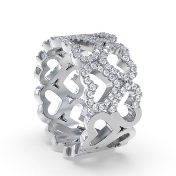 0.60ct Elegant Round Diamond Heart Dress Ring