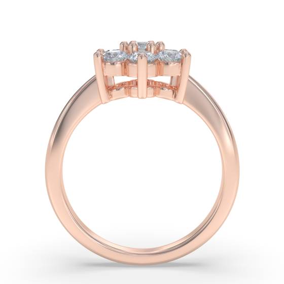 2.00ct Modern Flower Round Diamond Cluster Ring