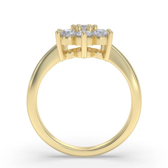 2.00ct Modern Flower Round Diamond Cluster Ring