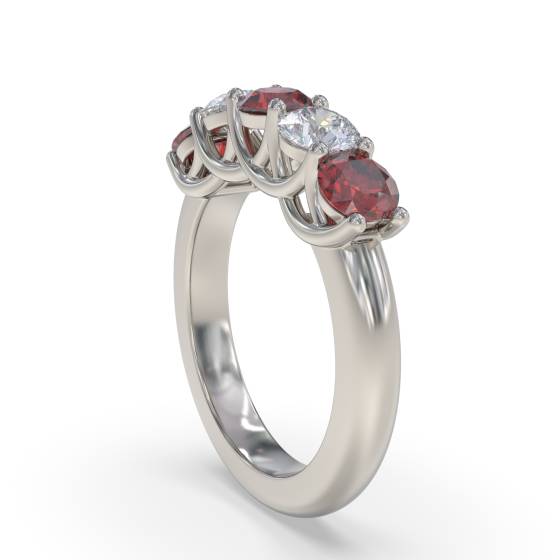 0.50ct Red Ruby and Diamond Eternity Ring