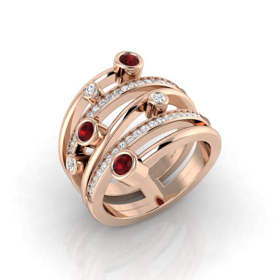 0.70ct VS/E-F Round Cut Ruby Gemstone Ring