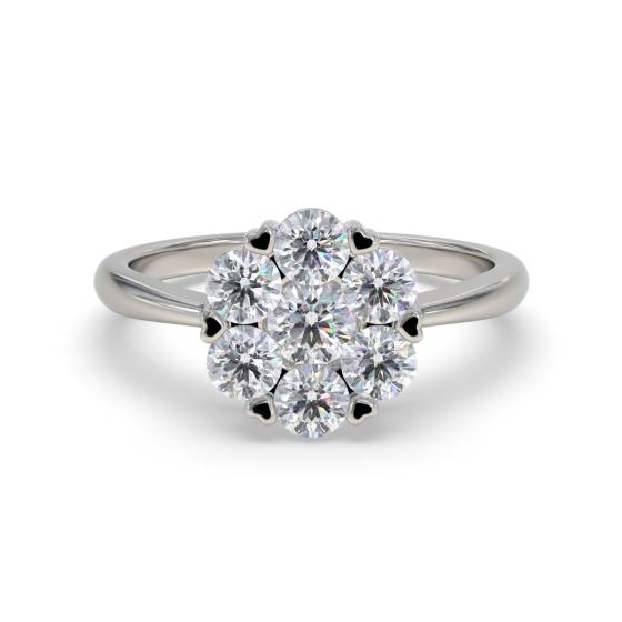 0.60ct Elegant Round Diamond Cluster Ring