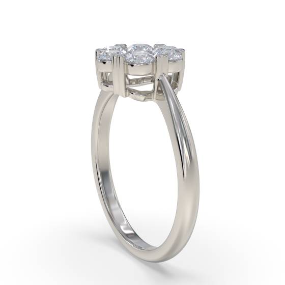 0.60ct Elegant Round Diamond Cluster Ring