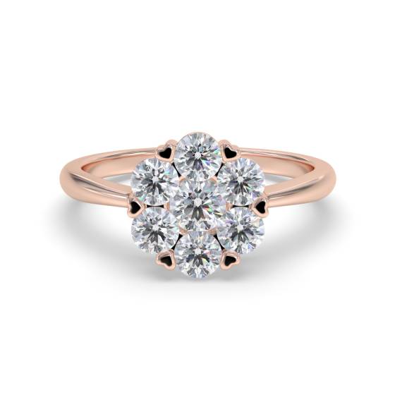 0.60ct Elegant Round Diamond Cluster Ring
