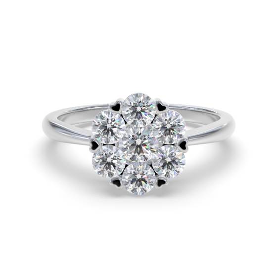 0.60ct Elegant Round Diamond Cluster Ring