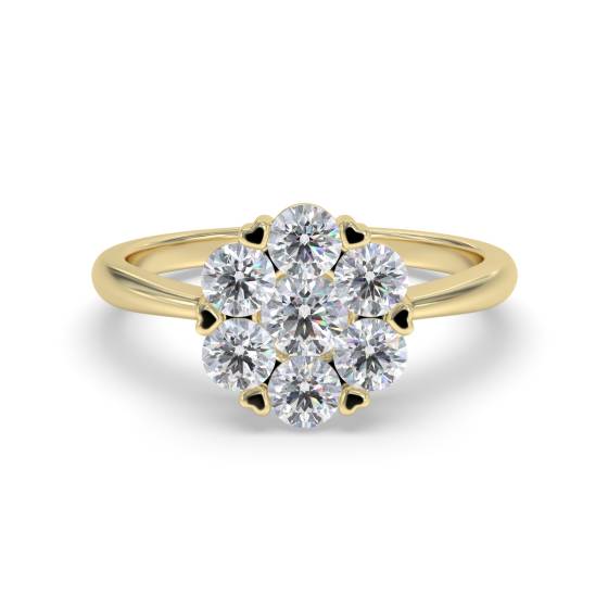 0.60ct Elegant Round Diamond Cluster Ring