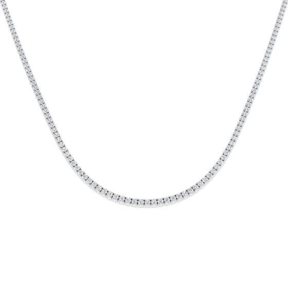 8.91ct SI2/G Round cut Natural Diamond Tennis Necklace in 18k White Gold