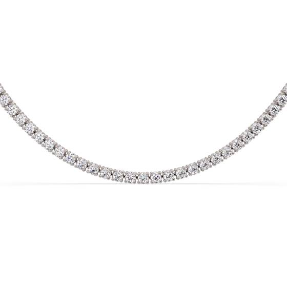 Round Natural Diamonds Claw Set Tennis Necklace