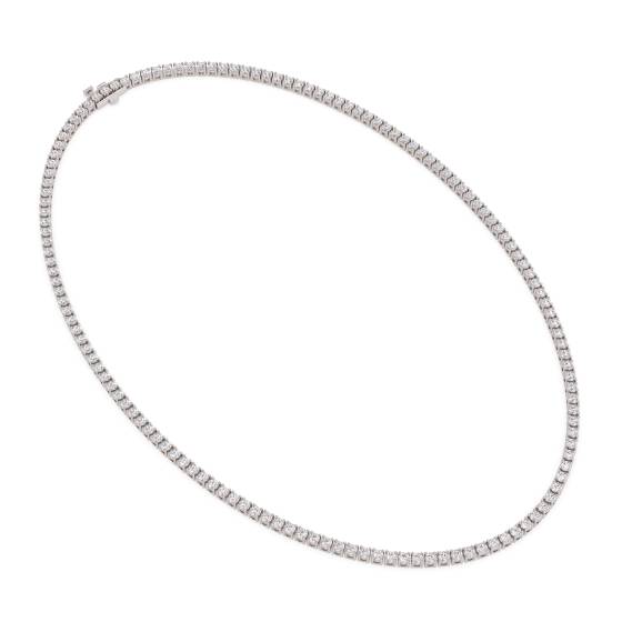 Round Natural Diamonds Claw Set Tennis Necklace