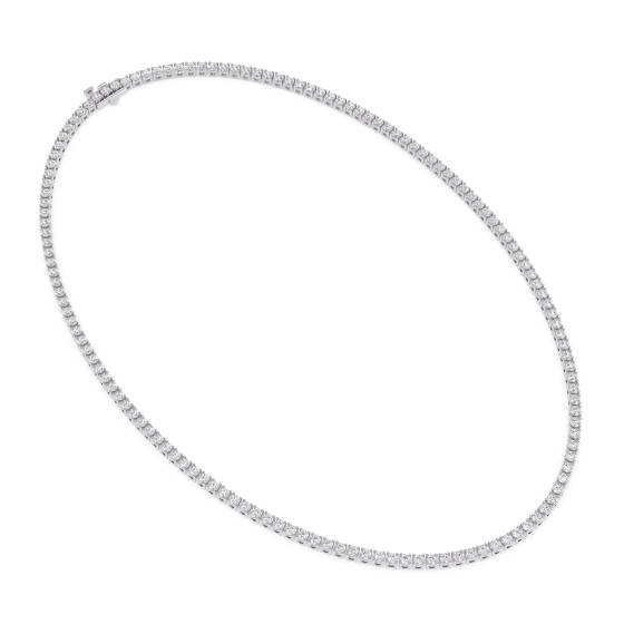 Round Natural Diamonds Claw Set Tennis Necklace