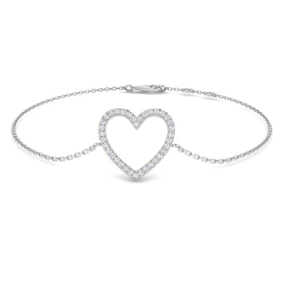 0.14ct SI2/G Round cut Natural Diamonds Fancy Bangle in 9k White Gold