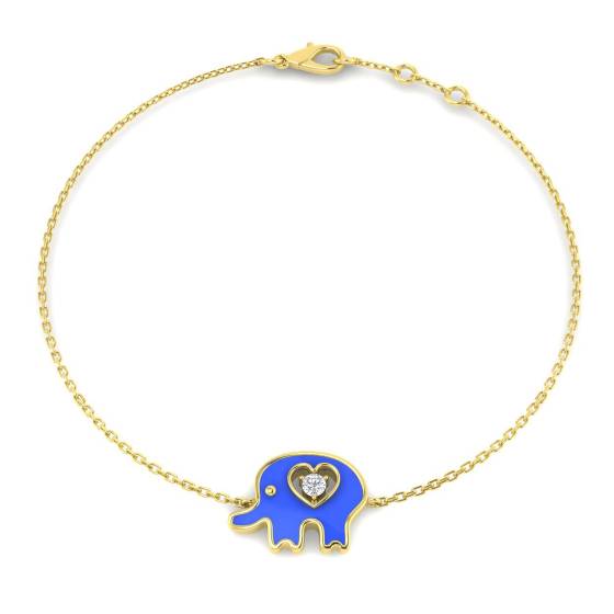 0.19ct SI2/G Round cut Natural Diamond Fancy Bracelet in 9k Yellow Gold